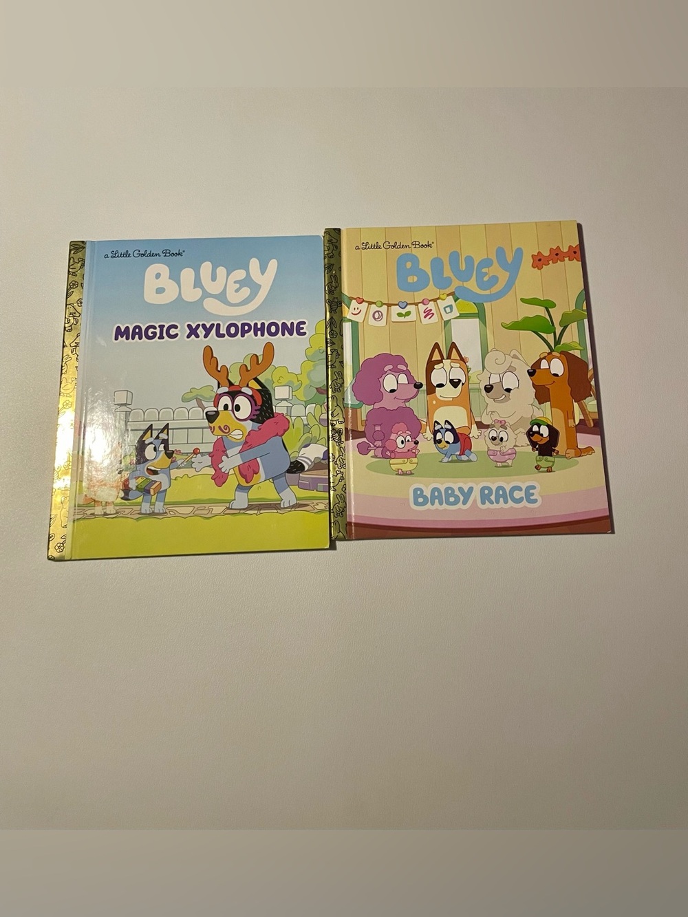Set of 2 New Bluey Little Golden Books Magic Xylophone & Baby Race Collectible